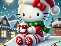 Рождественский пазл Hello Kitty: Праздничный праздник